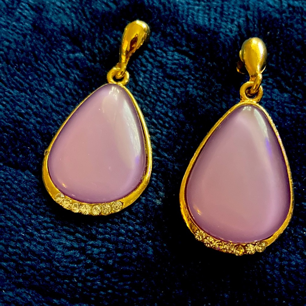 NWOT gold & lavender gemstone earrings